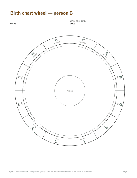 Preview of the first page of Chart wheel — person B (PDF)